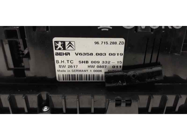Блок управления климат-контролем 96715288ZD, V63580030019 Citroen C5