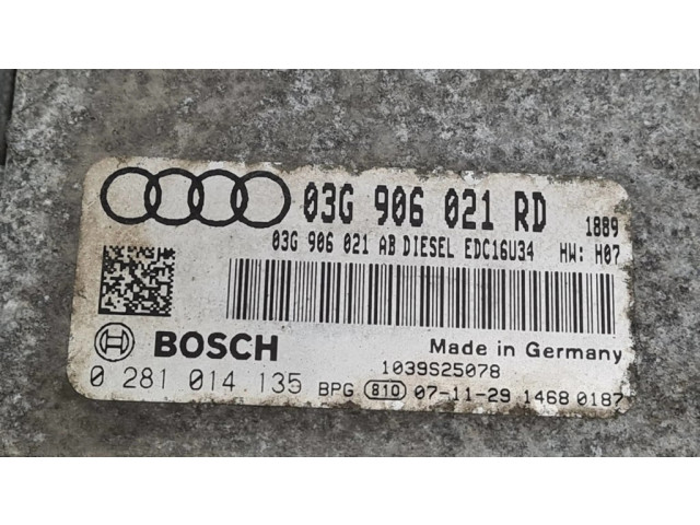 Řídící jednotka 03G906021RD, 0281014135 Audi A3 S3 A3 Sportback 8P 2009