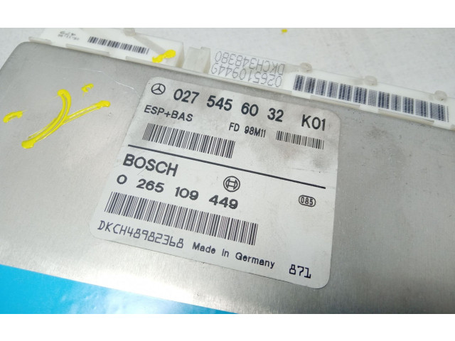 Блок управления двигателя 0275456031   Mercedes-Benz A W168