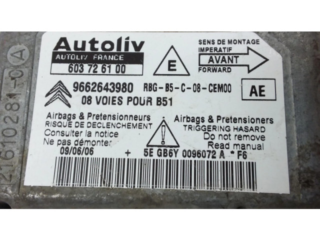 Блок подушек безопасности 603726100, 9662643980   Citroen C4 I
