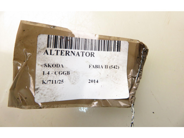 Генератор 0124325013, 037903025M Skoda Fabia Mk2 (5J)