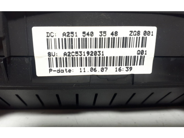Přístrojová deska Mercedes-Benz R W251 2009 A2515403548, A2C53192031