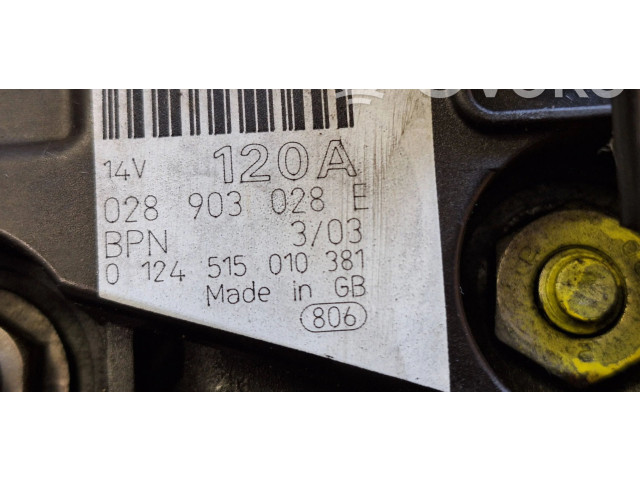 Генератор 028903028E, 0124515010   Skoda Octavia Mk1 (1U)      