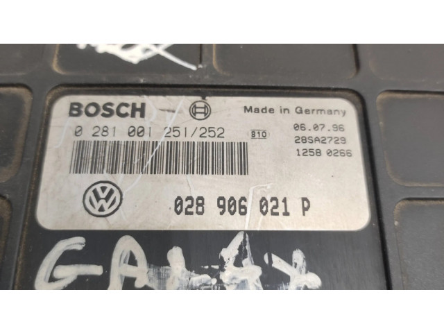 Блок управления двигателя 028906021P, 0281001251 Ford Galaxy