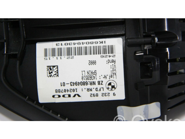 Панель приборов K002554, 62106847103   BMW 1 F20 F21       