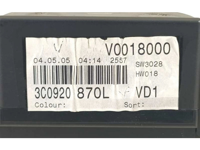 Přístrojová deska Volkswagen Passat Alltrack 2005 3C0920870L