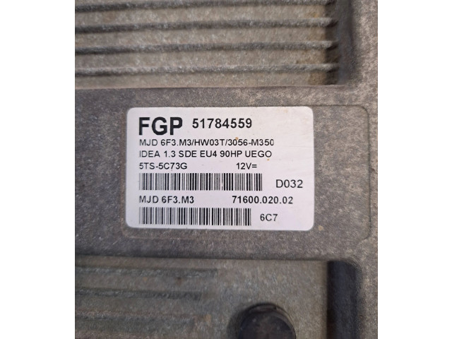 Блок управления двигателя 51784559, 5TS5C73G Fiat Idea