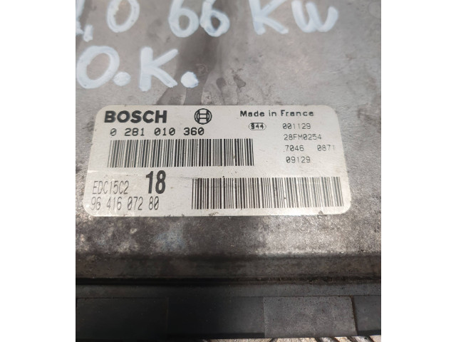 Řídící jednotka 0281010360, EDC15C2 Citroen Berlingo 2001