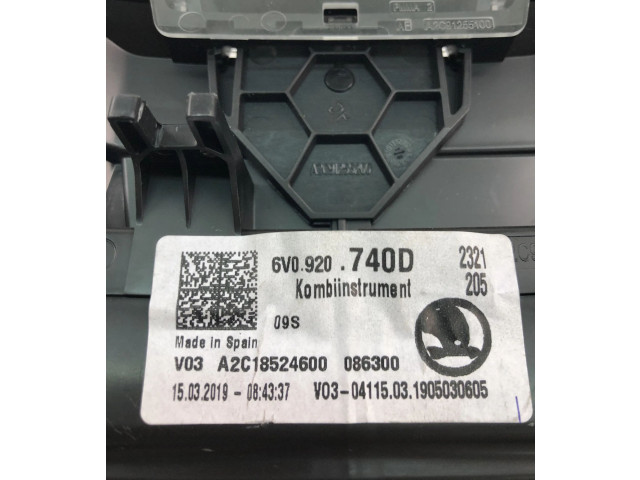 Спидометр (приборный щиток) 6V0920740D Skoda Fabia Mk3 (NJ)