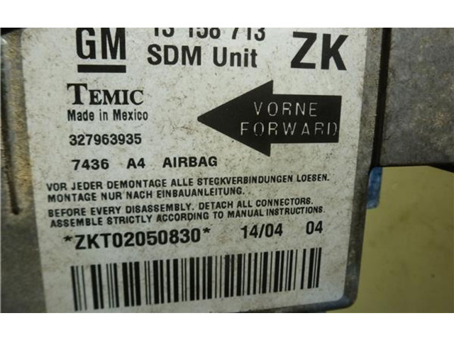 Блок подушек безопасности 13158713, 327963935   Opel Meriva A