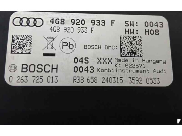 Панель приборов 4G8920933F, 0263725013 Audi A7 S7 4G