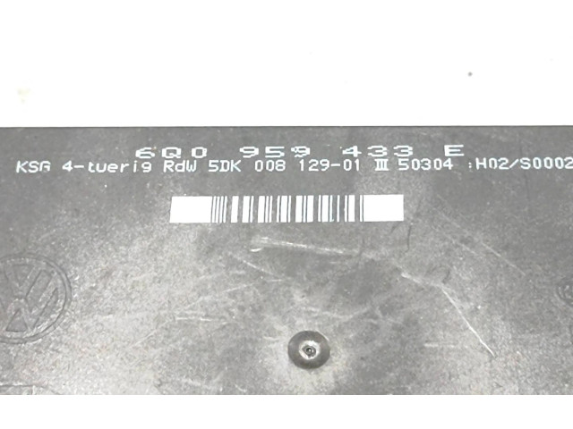 Блок комфорта 6Q0959433E, 5DK00812901 Skoda Fabia Mk1 (6Y)