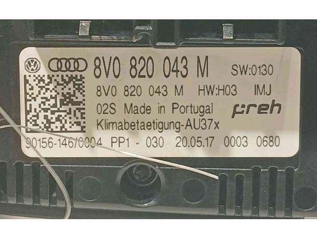 Блок управления климат-контролем 8V0820043AEIMJ Audi A3 S3 8V