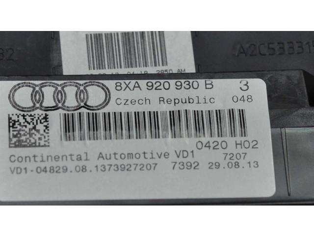 Přístrojová deska Audi A1 2015 8XA920930B, A2C53321556