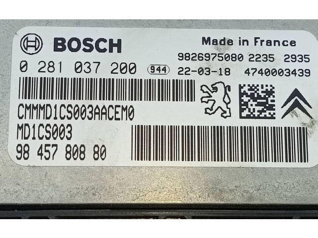 Блок управления двигателя 9845780880, 0281037200   Peugeot Expert