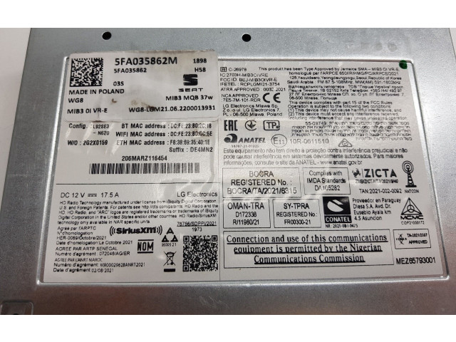 Блок управления 5FA035862M, 5FA035862R   Cupra Formentor