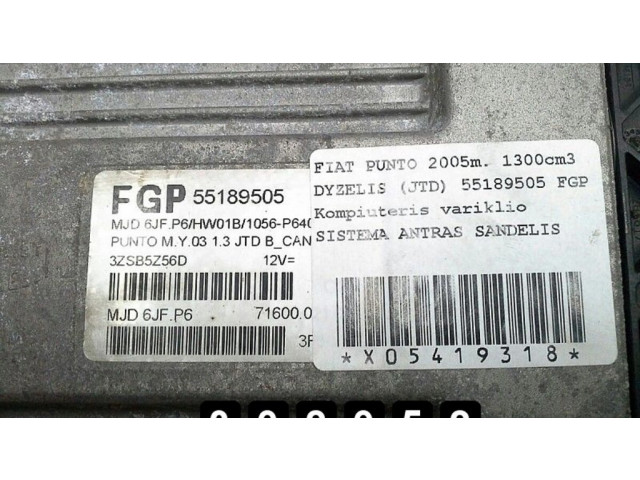 Řídící jednotka 55189505 Fiat Punto (188) 2005