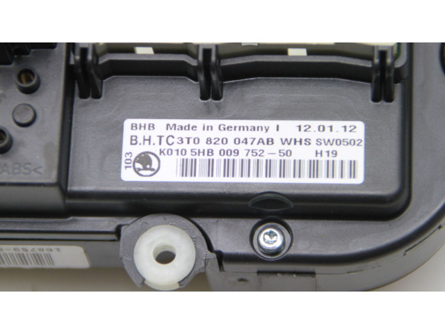 Модуль блока управления кондиционером 3T0820047AB   Skoda Octavia Mk2 (1Z)