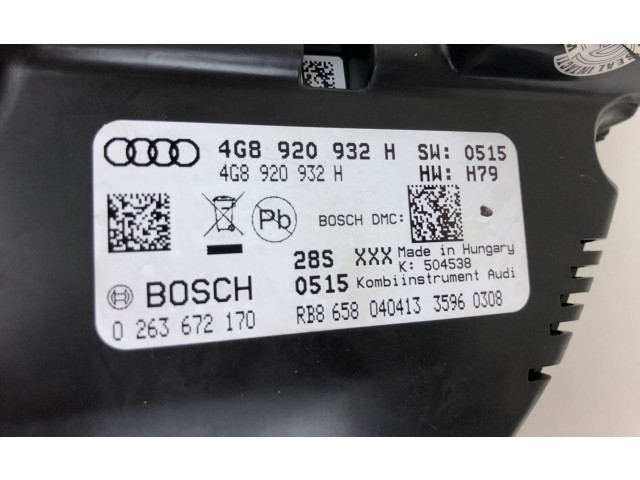 Přístrojová deska  Audi A6 C7 2013 0263672170, 4G8920932H  