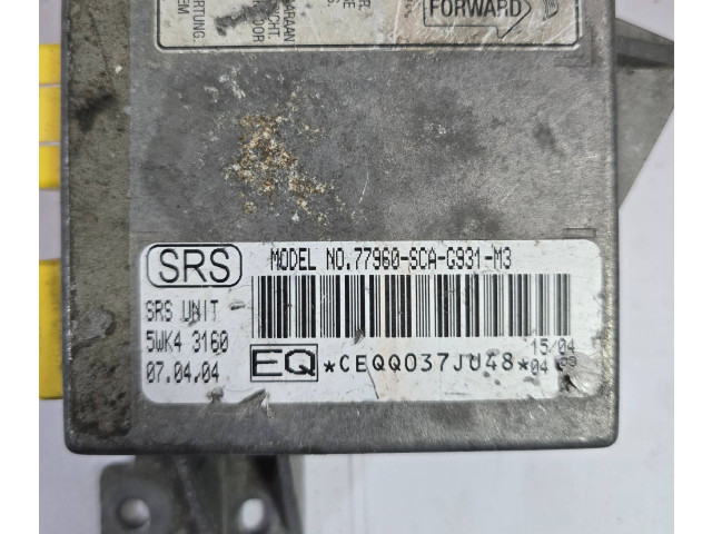 Блок подушек безопасности 5WK43160, 77960ScAG931M3 Honda CR-V