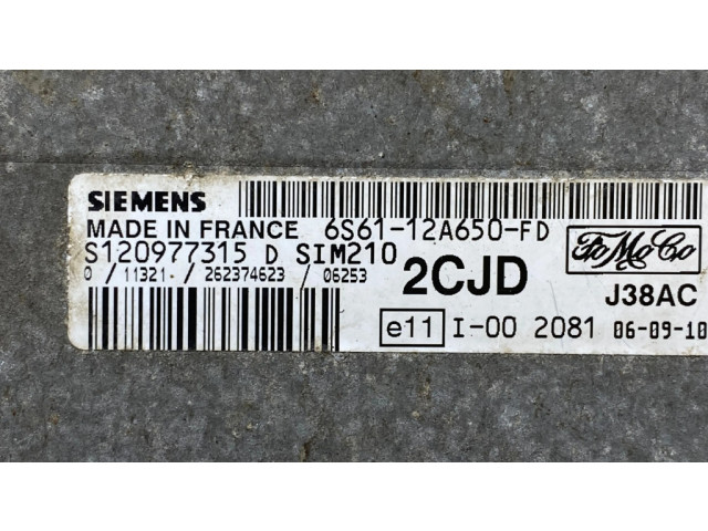 Řídící jednotka 6S6112A650FD, S120977315D Ford Fiesta 2007