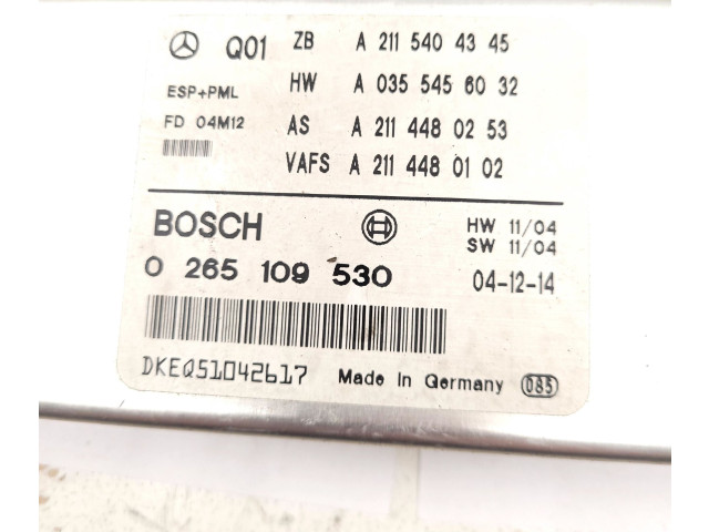 Блок управления АБС 0265109530, A2115404345   Mercedes-Benz E W211