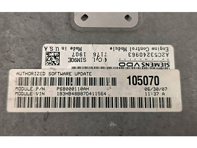 Řídící jednotka 68000110AH   Dodge Caliber 2007