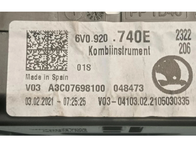 Панель приборов A3C07698100 Skoda Fabia Mk3 (NJ)