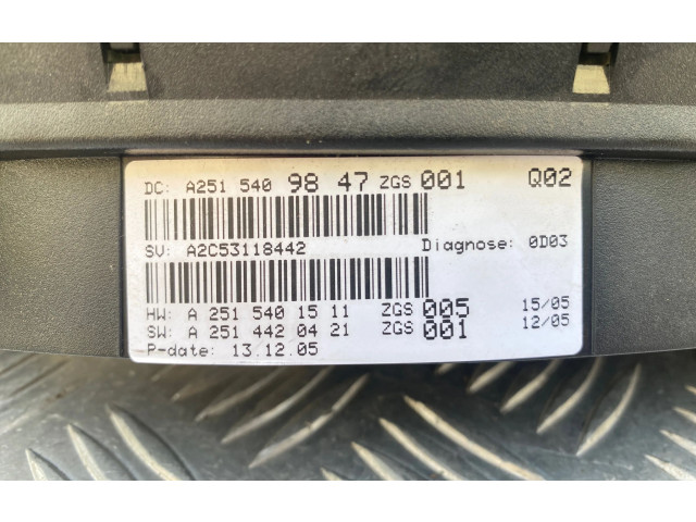 Панель приборов A2515409847, A2515401511   Mercedes-Benz R W251       