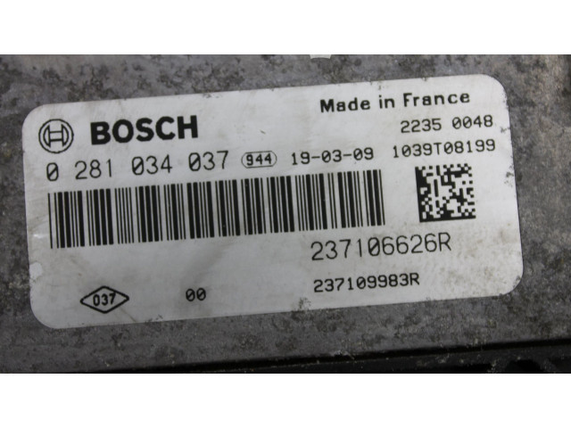 Блок управления двигателя 237106626R, 0281034037 Nissan NV300