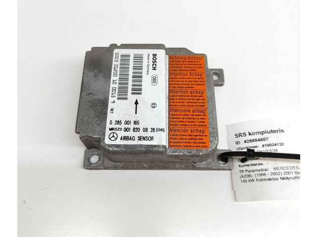 Блок подушек безопасности A0018200826, 0285001165   Mercedes-Benz CLK A208 C208