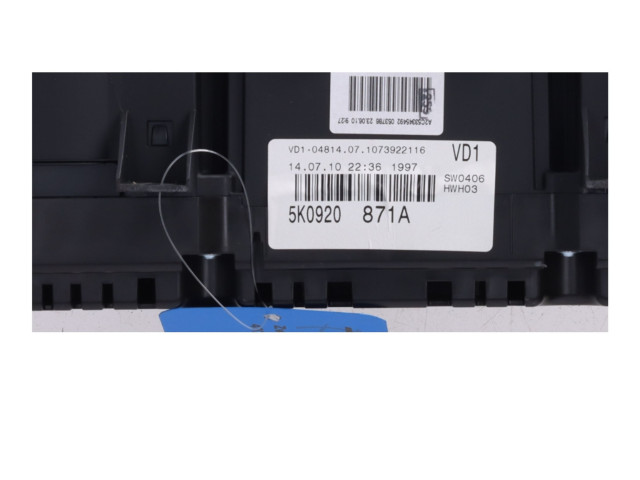 Панель приборов 5K0920871A Volkswagen Golf VI