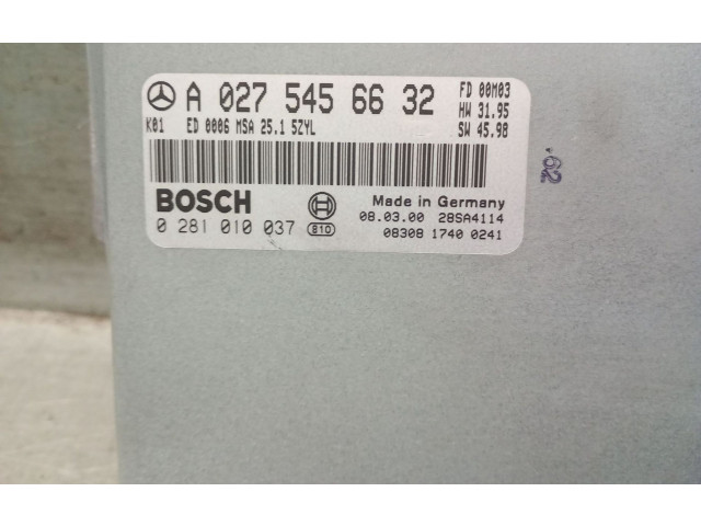 Řídící jednotka A0275456632, A0275456632 Mercedes-Benz C W202 2000