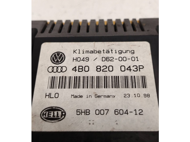 Блок управления климат-контролем D620001, 4B0820043P   Audi A6 S6 C5 4B