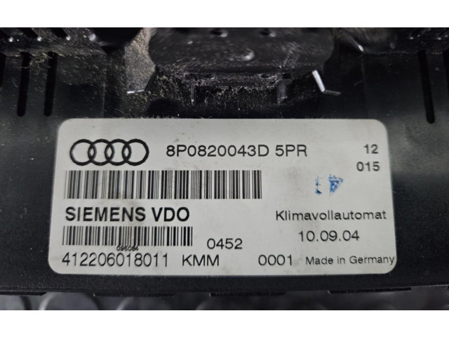 Блок управления климат-контролем 8P0820043D5PR   Audi A3 S3 8P