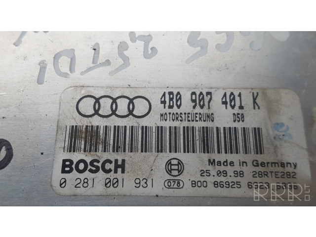 Řídící jednotka 4B0907401K, 28RTE282 Audi A4 S4 B5 8D 2000