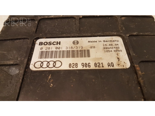 Блок управления двигателя 028906021AQ, 0281001318319 Audi 80 90 S2 B4