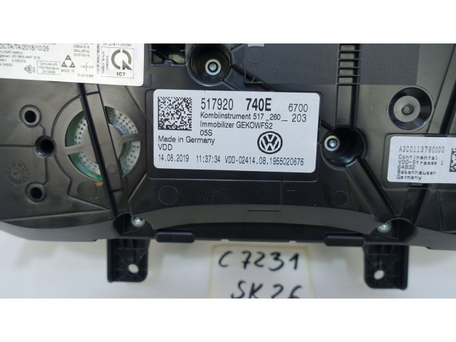 Панель приборов 517920740E, 517920740E Volkswagen Golf Sportsvan