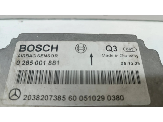 Блок подушек безопасности 2038207385, 0285001881   Mercedes-Benz C W203