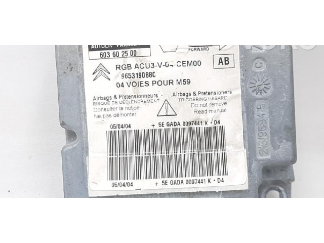 Блок подушек безопасности 6556TJ, 603602500 Citroen Berlingo