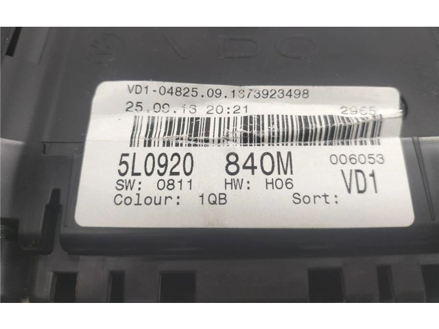 Панель приборов 5L0920840M, 0090059 Skoda Yeti (5L)
