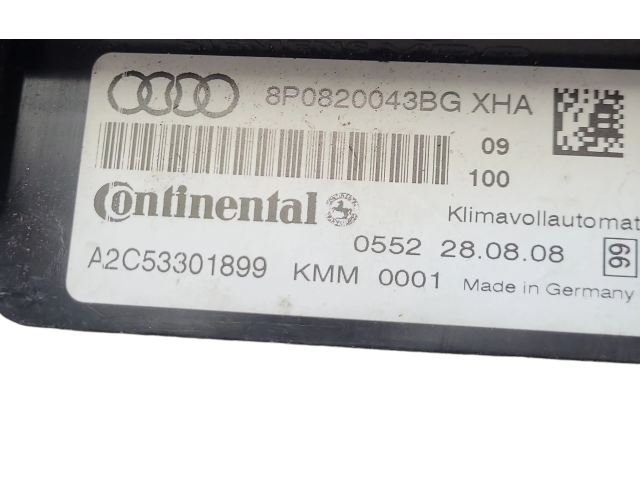 Блок управления климат-контролем 8P0820043BG, A2C53301899 Audi A3 S3 8P