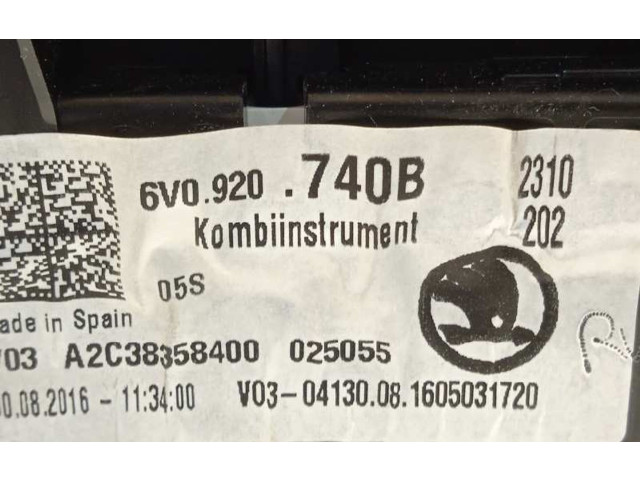 Панель приборов 6V0920740B, A2C38358400   Skoda Fabia Mk3 (NJ)       