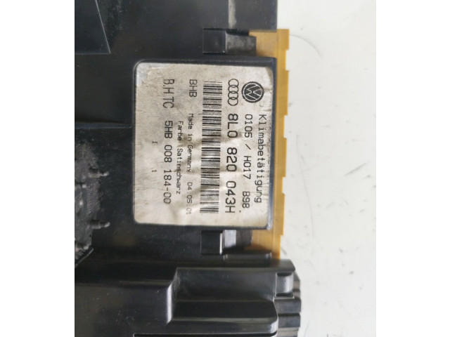 Блок управления климат-контролем 8L0820043H, 5HB008184-00 Audi A3 S3 8L
