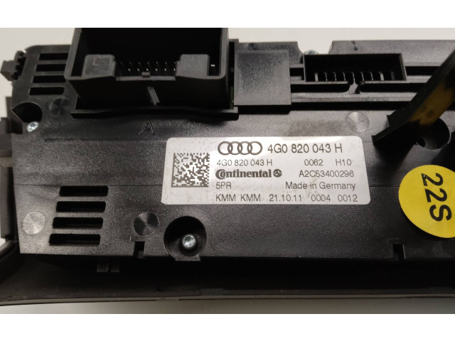 Блок управления климат-контролем 4G0820043H, A2C53400296   Audi A6 S6 C7 4G