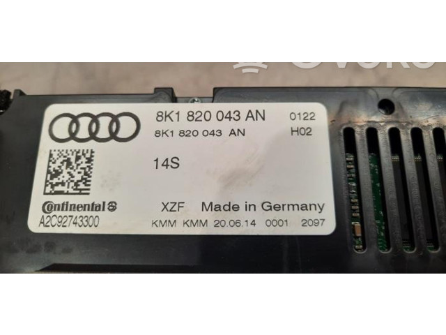 Блок управления кондиционера воздуха / климата/ печки (в салоне) 8K1820043AT Audi Q5 SQ5