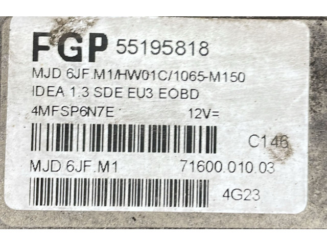 Блок управления двигателя 00468183880, 00468183880   Fiat Idea