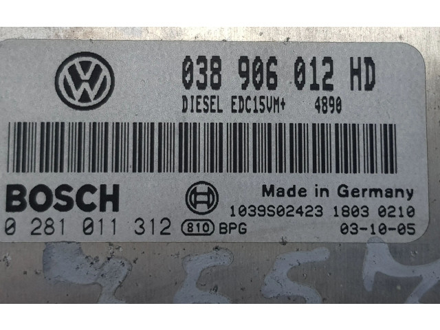 Řídící jednotka 038906012HD, 038906012JJ Seat Toledo II (1M) 2003