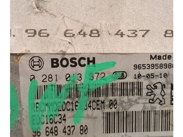 Řídící jednotka 0281013872, 9664843780   Citroen Berlingo 2005