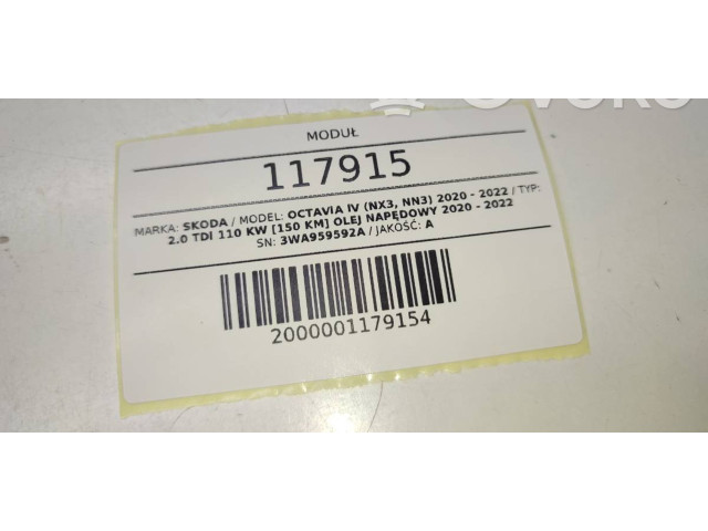 Блок комфорта 3WA959592A Skoda Octavia Mk4